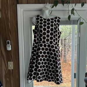 East 5th White and Brown A-Line Mini Dress